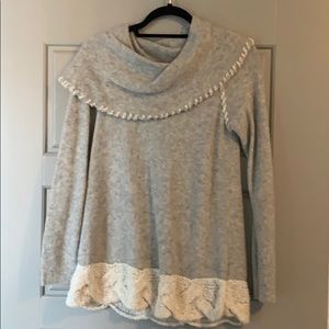 Anthropologie off the shoulder holiday sweater